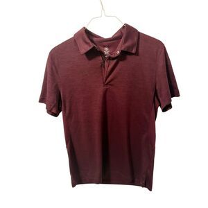 Gaiam Polo Shirt Mens Size medium wine short sleeve zip burgandy
